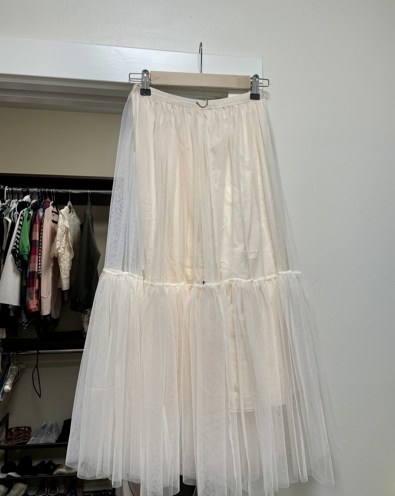 Can't let go mesh tulle skirt in cream from Chicwish.