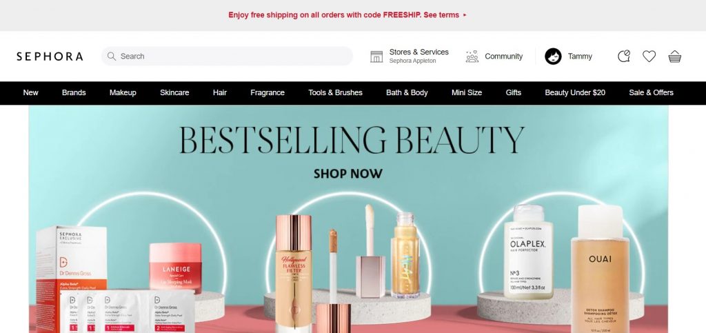 Sephora Homepage