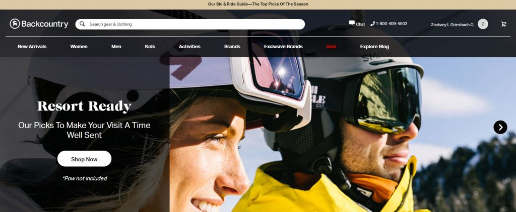 backcountry homepage