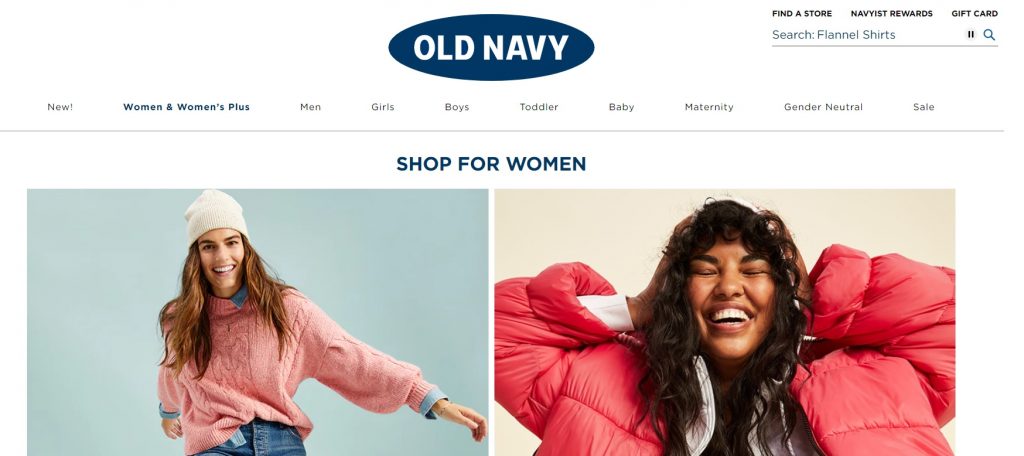 old navy homepage