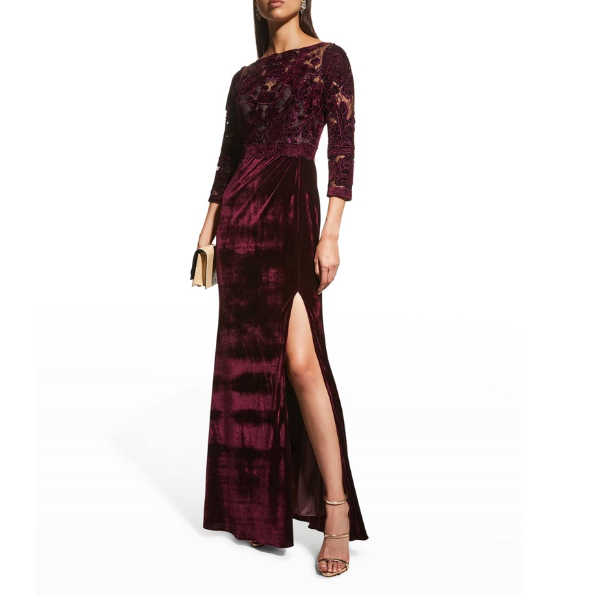 Best Velvet Evening Gown with Sleeves