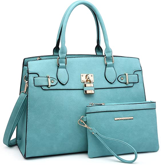 Women Ostrich Handbag Fashion Ladies Shoulder Bag Top Handle Satchel Purse 2 Pieces Set