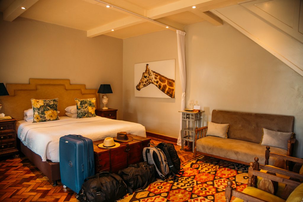 Inside the Lynne Room at Giraffe Manor in Kenya