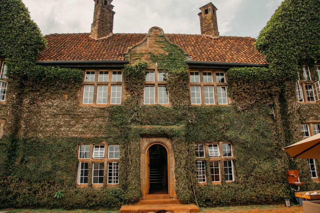 The entrance to Giraffe manor in Nairobi, Kenya