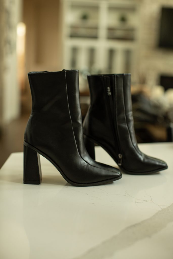 Square Toe Heeled Sock Boot