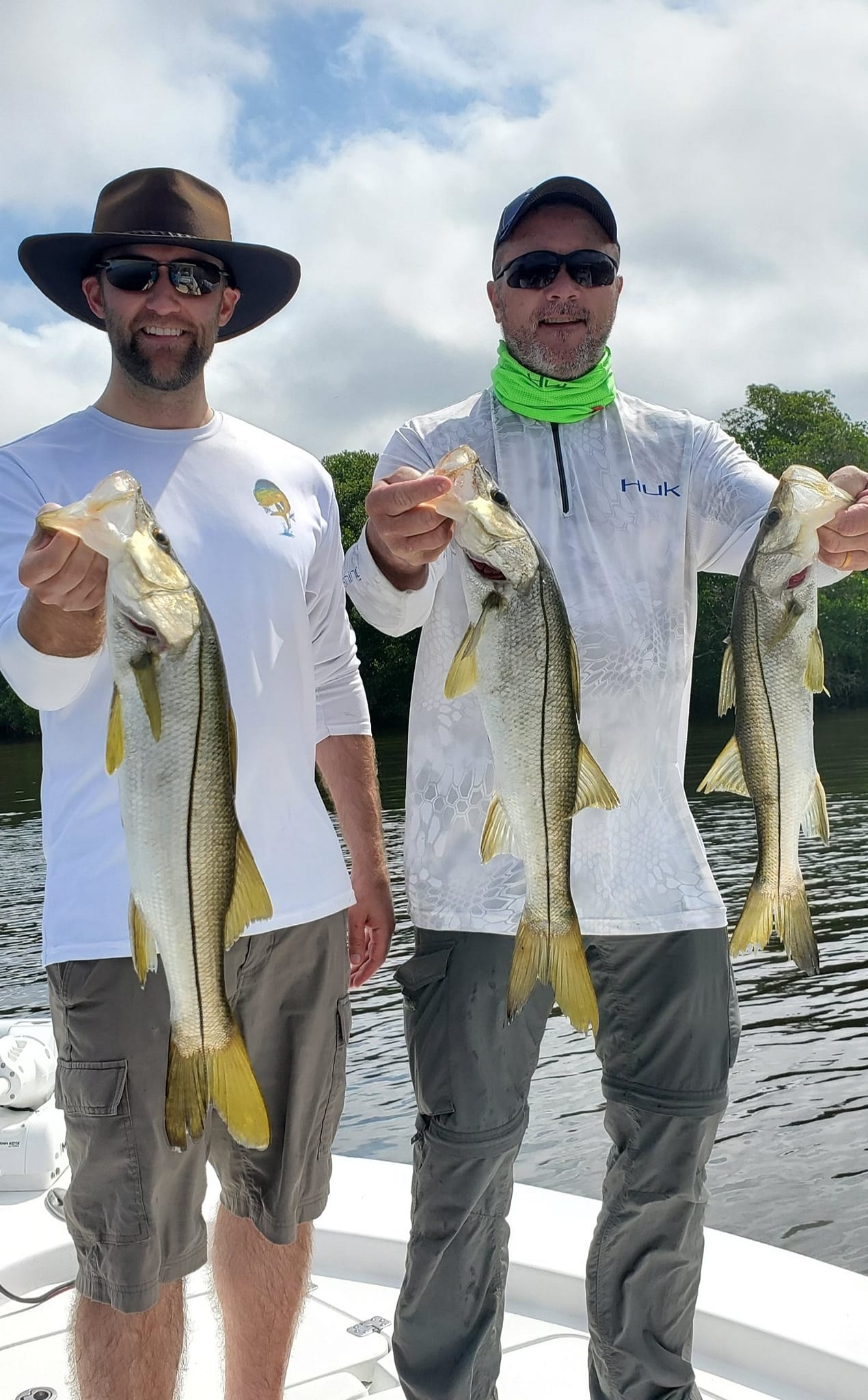 The boys caught some snook on their charter fishing trip out of the marina in Little Harbor Resort.