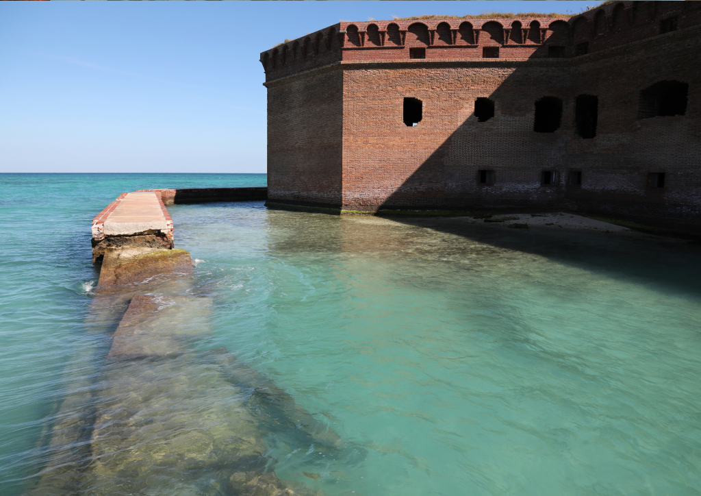 Wide angle view of Dry Tortugas National Park (Key West).