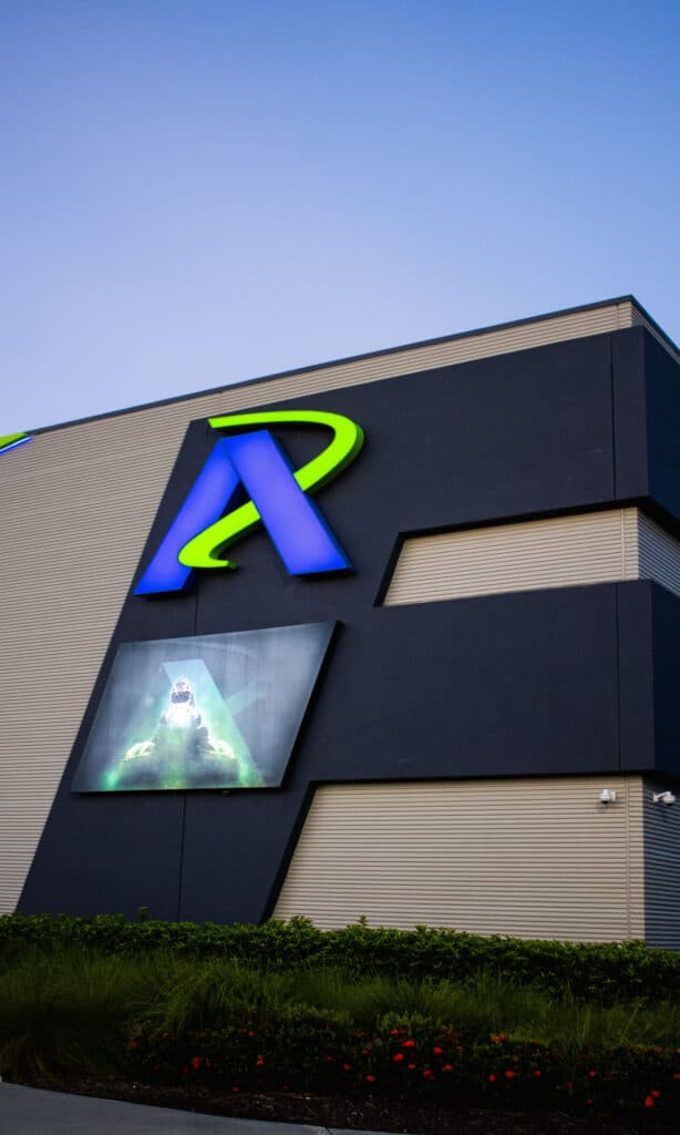 Orlando, Florida | United States - August 24, 2024: Facade of exterior building of Andretti Karting and Games Center at Orlando, Florida