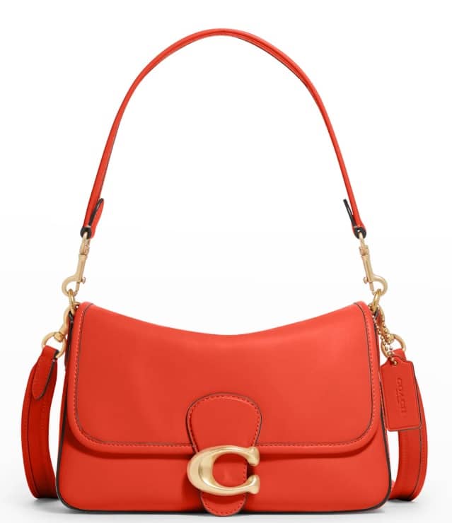 COACH Tabby Leather C Medallion Shoulder Bag