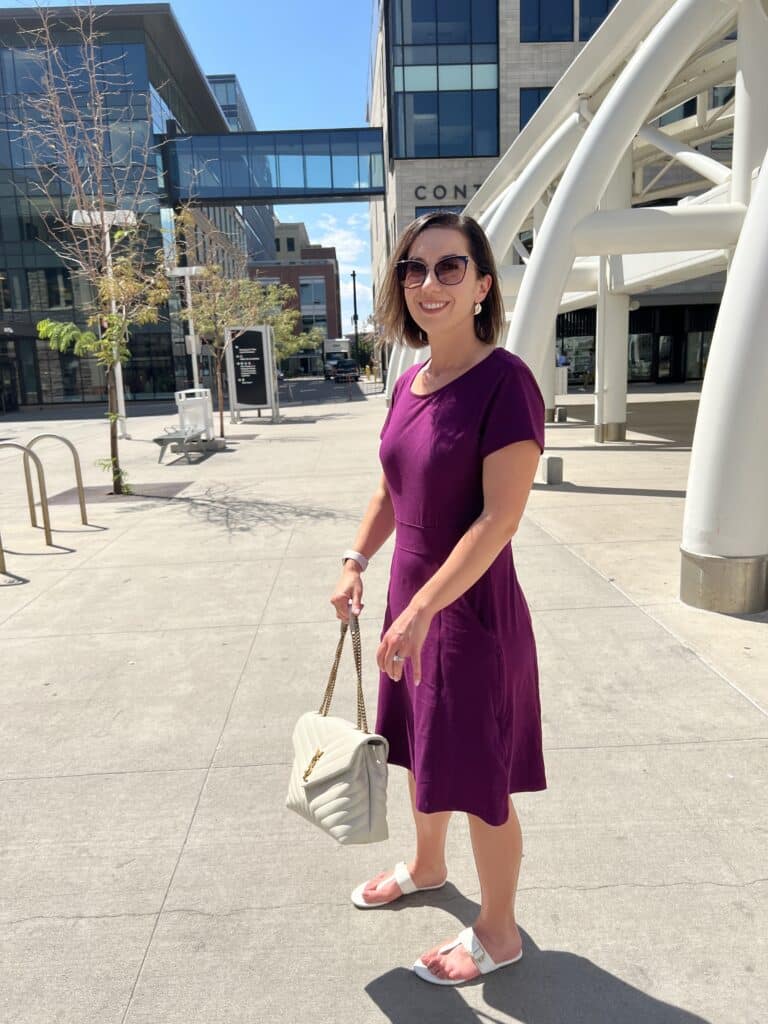 SCOTTEVEST travel dress worn in Denver by Have Clothes, Will Travel