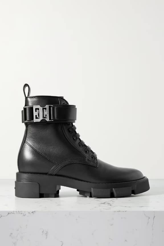 Givenchy Terra Buckled Boots on a white background.