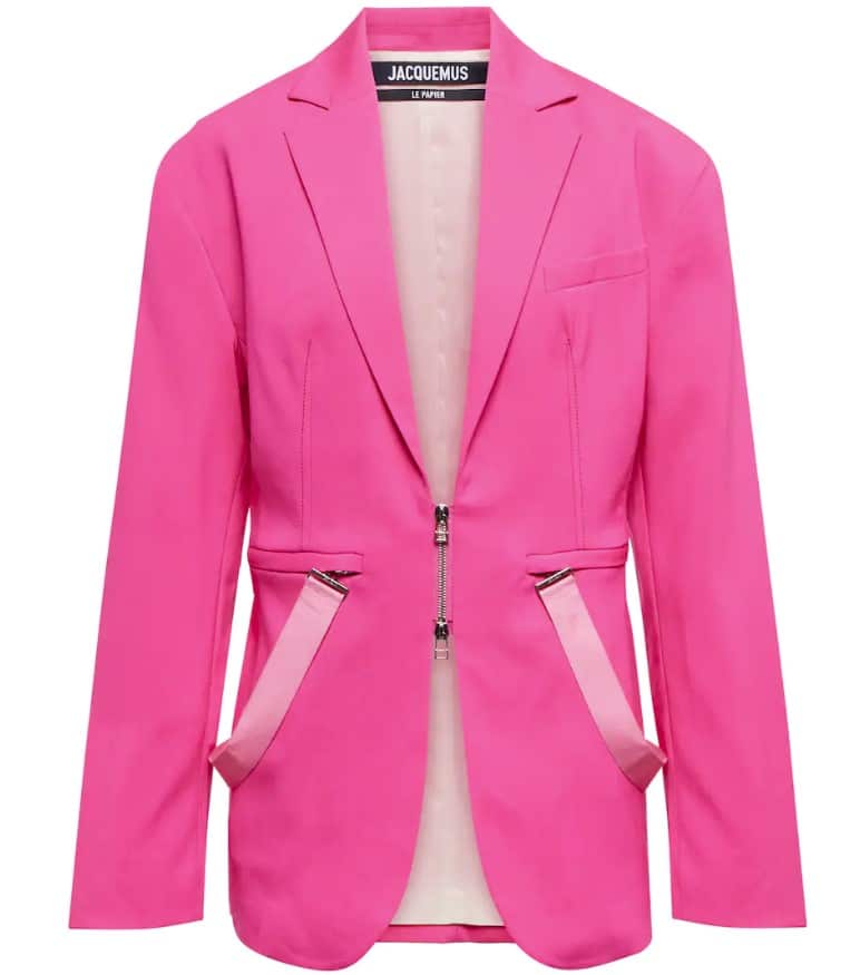 Jacquemus Pink Blazer on a white background.