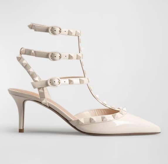 Valentino Garavani Rockstud Patent T-Strap Pumps