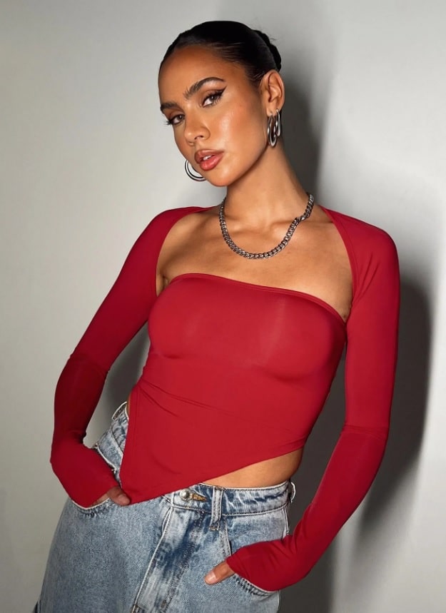 KOSLO BOLERO TOP RED