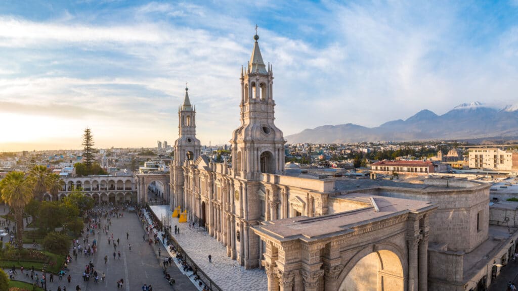 Plaza de Armas Arequipa, Peru. South America.