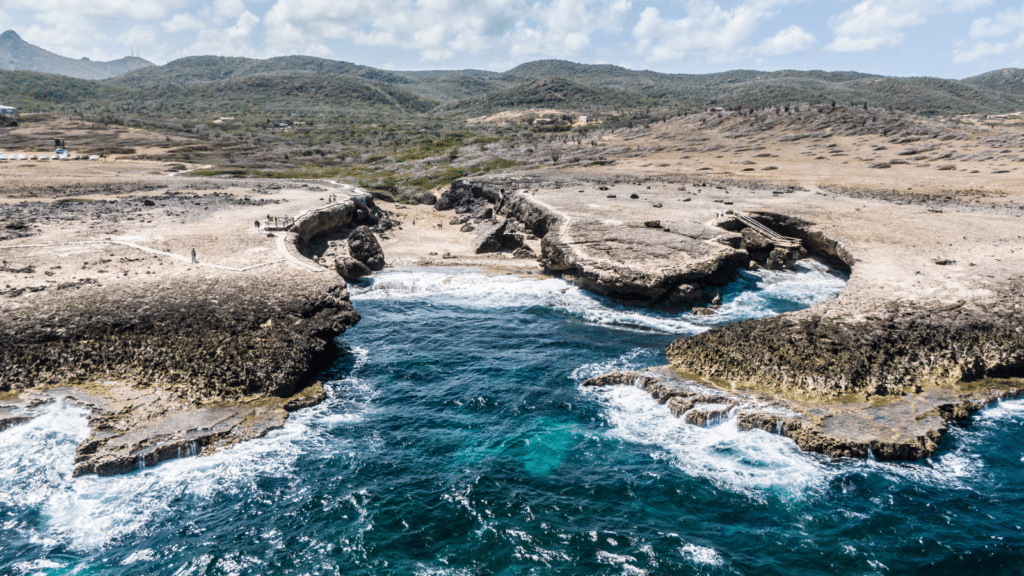 Overhead shot of Shete Boka Natural Park in Curacao.