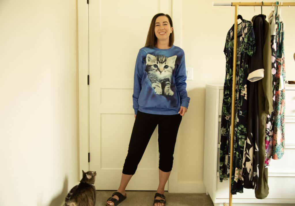 Light in the Box cat sweatshirt and leggings