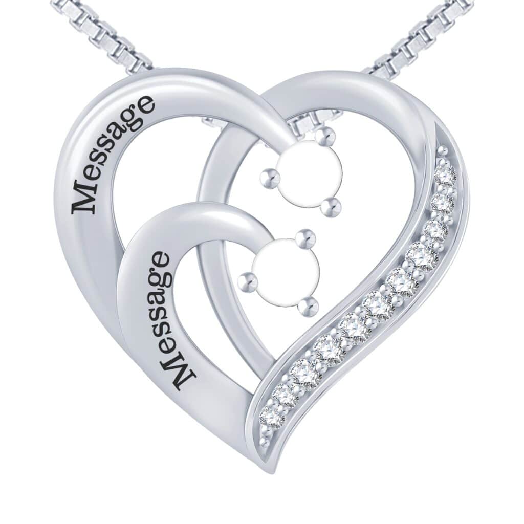 Family Birthstone Heart Necklace