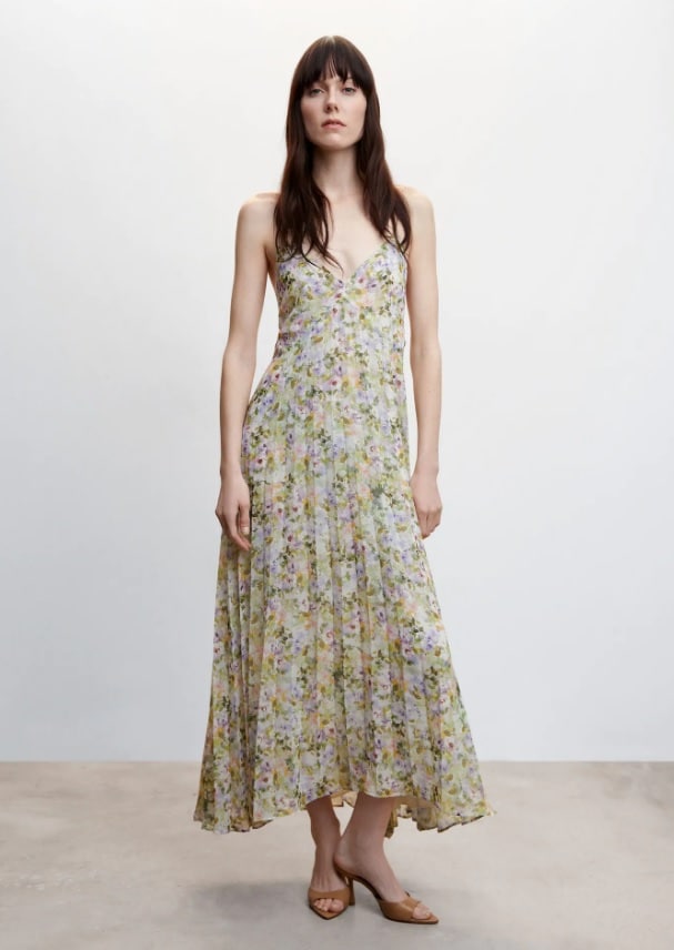 Pleated floral dress