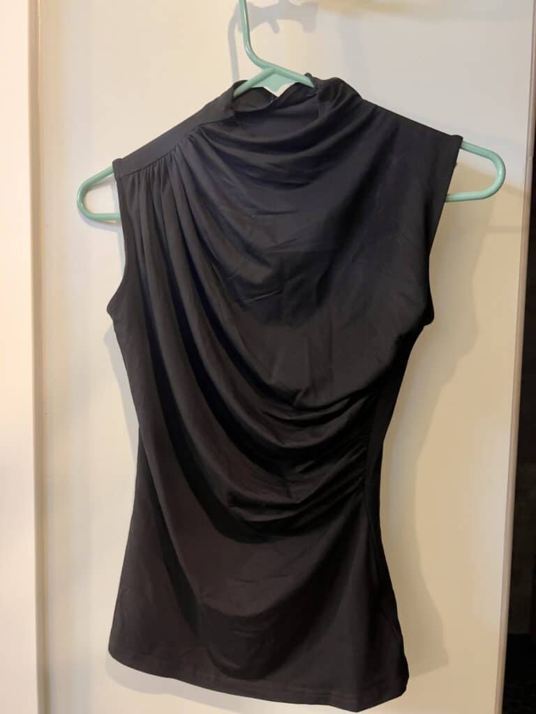 Ruched detail sleeveless top in black from Chicwish.