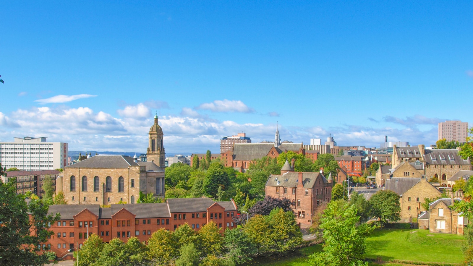 View of the city of Glasgow in Scotland