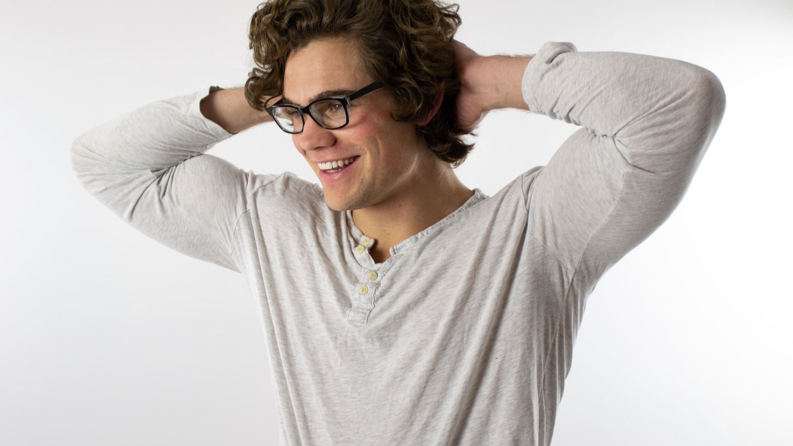 Attractive young man wearing glasses