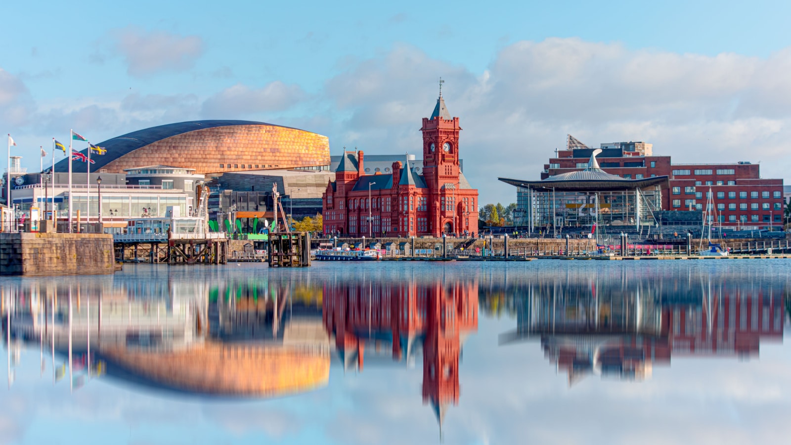 Panoramic view of the Cardiff Bay - Cardiff, Wales