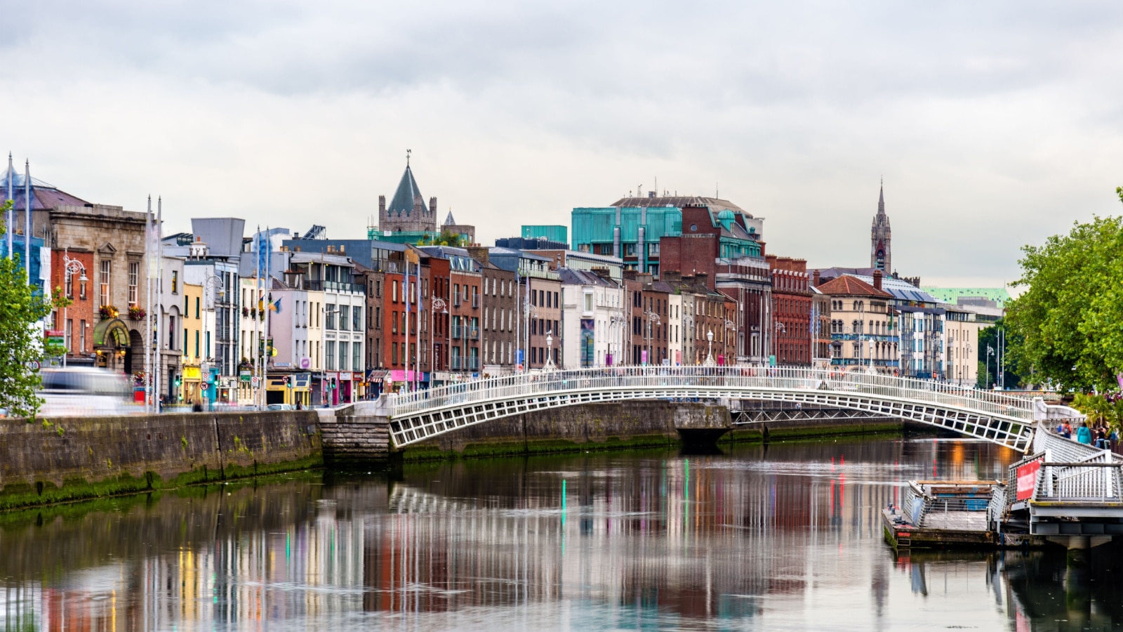 View of Dublin with the Ha'penny Bridge - Ireland