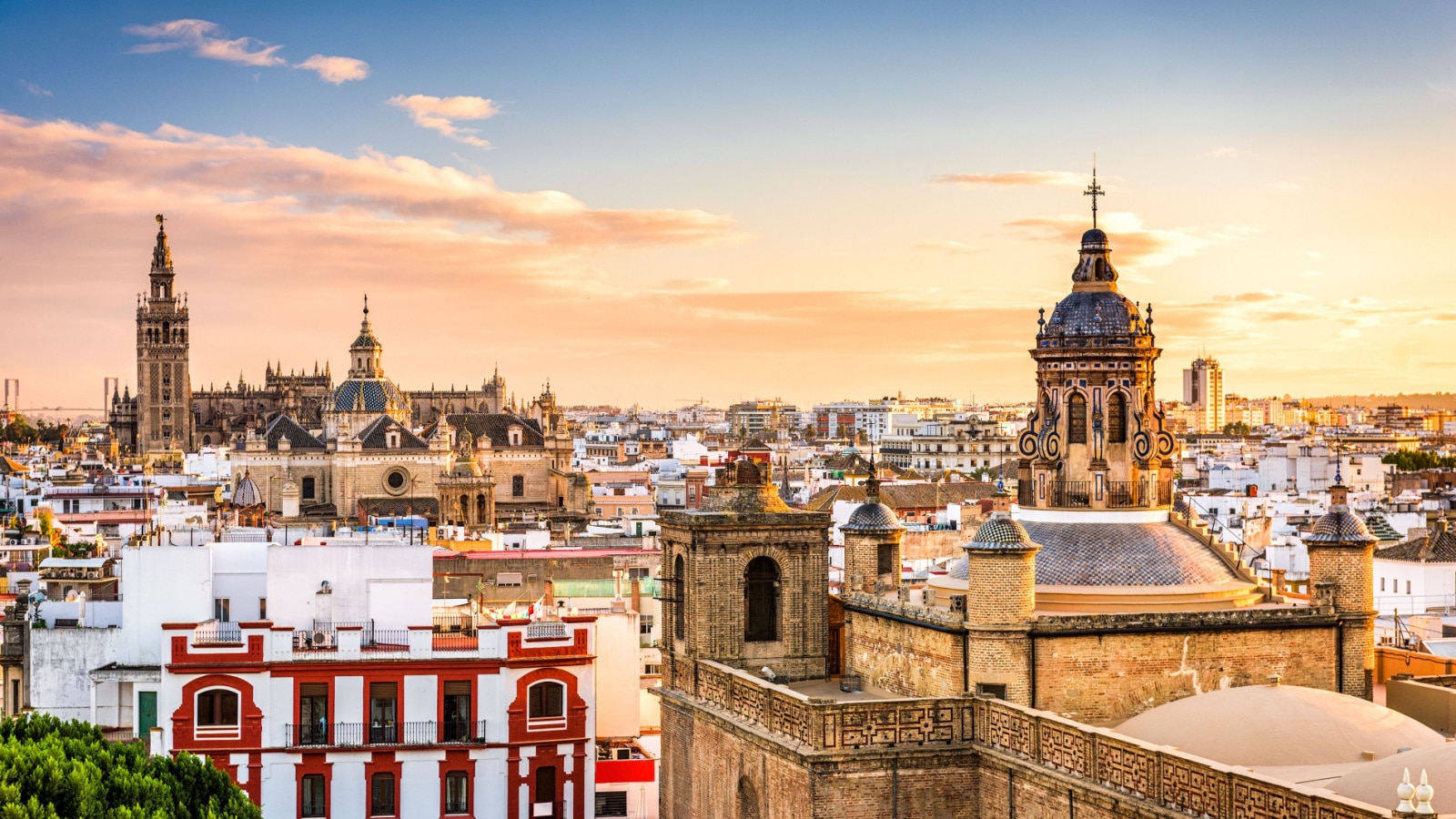 Seville, Spain skyline in the Old Quarter.