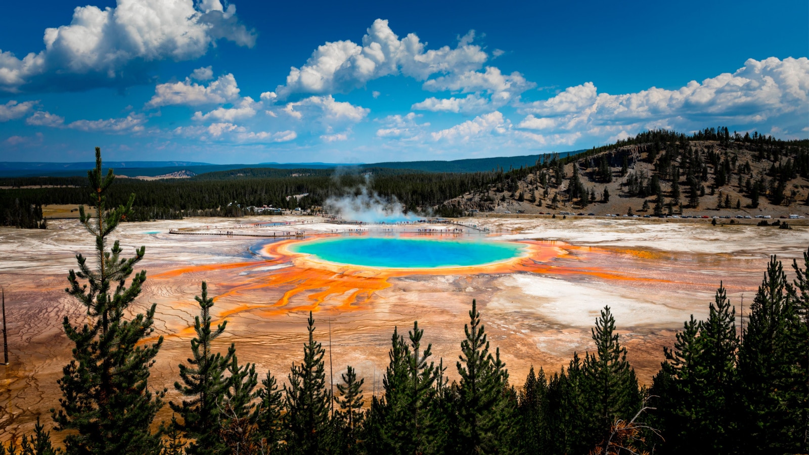 Grand Prismatic Spring view at Yellowstone National Park