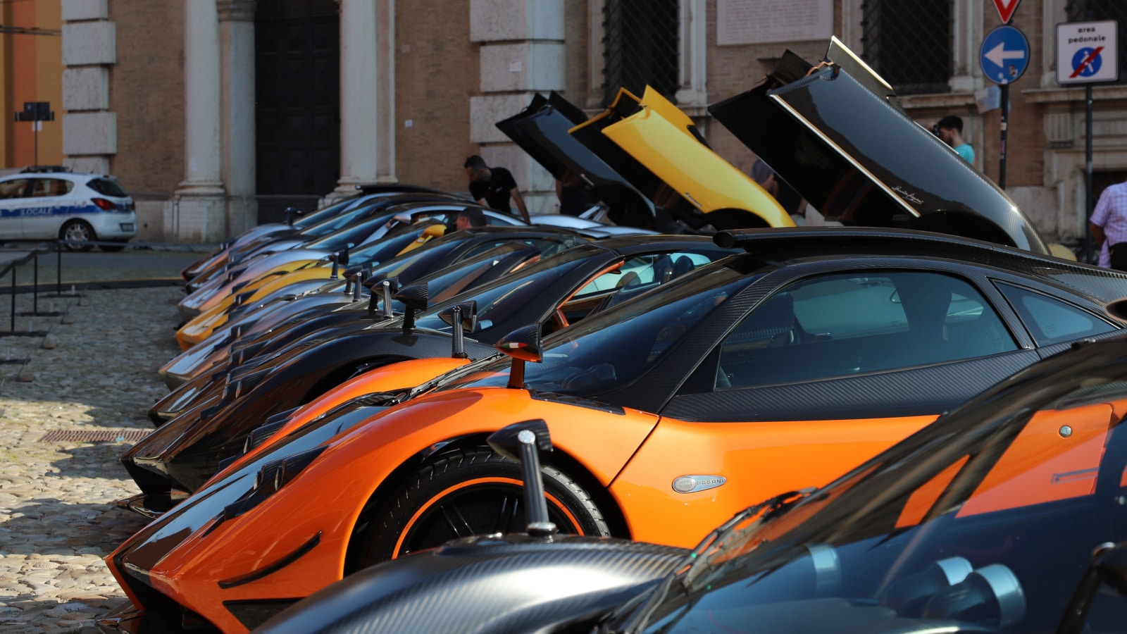 Modena, Italy, June 16 2023, parade of Pagani sports cars for the company's 25th anniversary