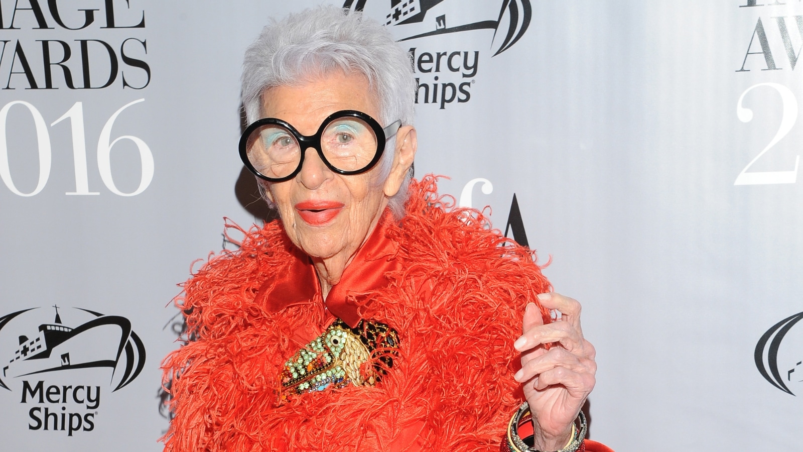 NEW YORK, NY - MAY 24: AAFA Fashion Maverick Award Winner Iris Apfel attends the 38th Annual AAFA American Image Awards at 583 Park Avenue on May 24, 2016 in New York City.