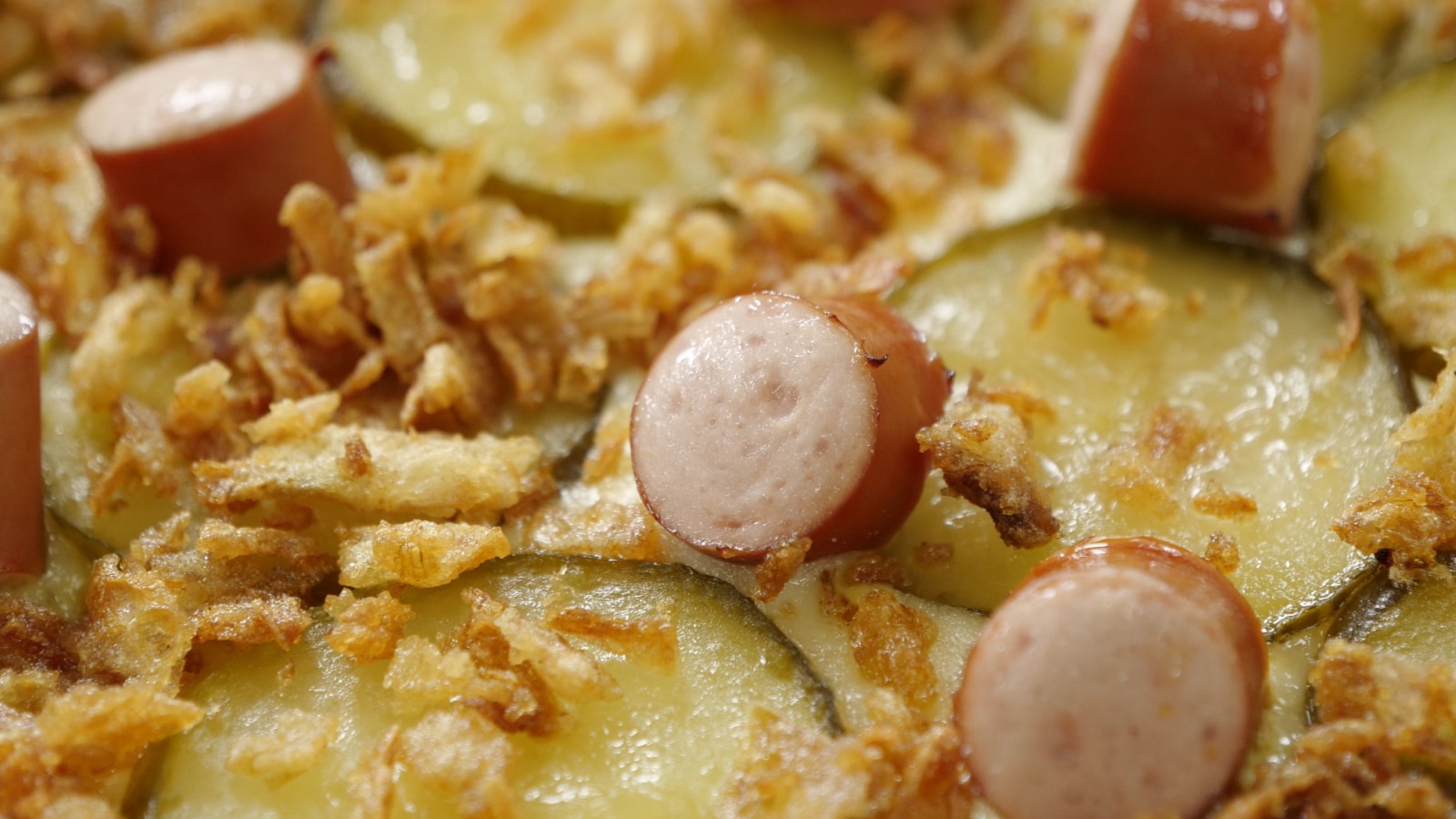 Delicious Fast Food Concept Close Up of Hot Dogs Pizza with Hot Dogs, Roasted Onion, Pickel,