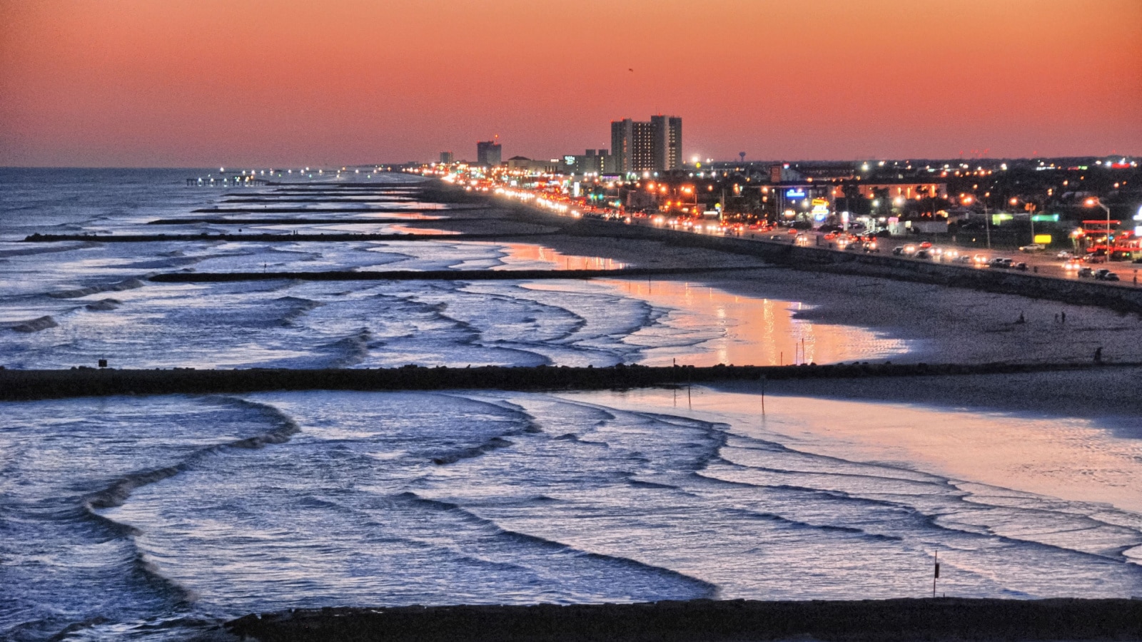 Galveston, Texas. Cityscape colors in spring season.