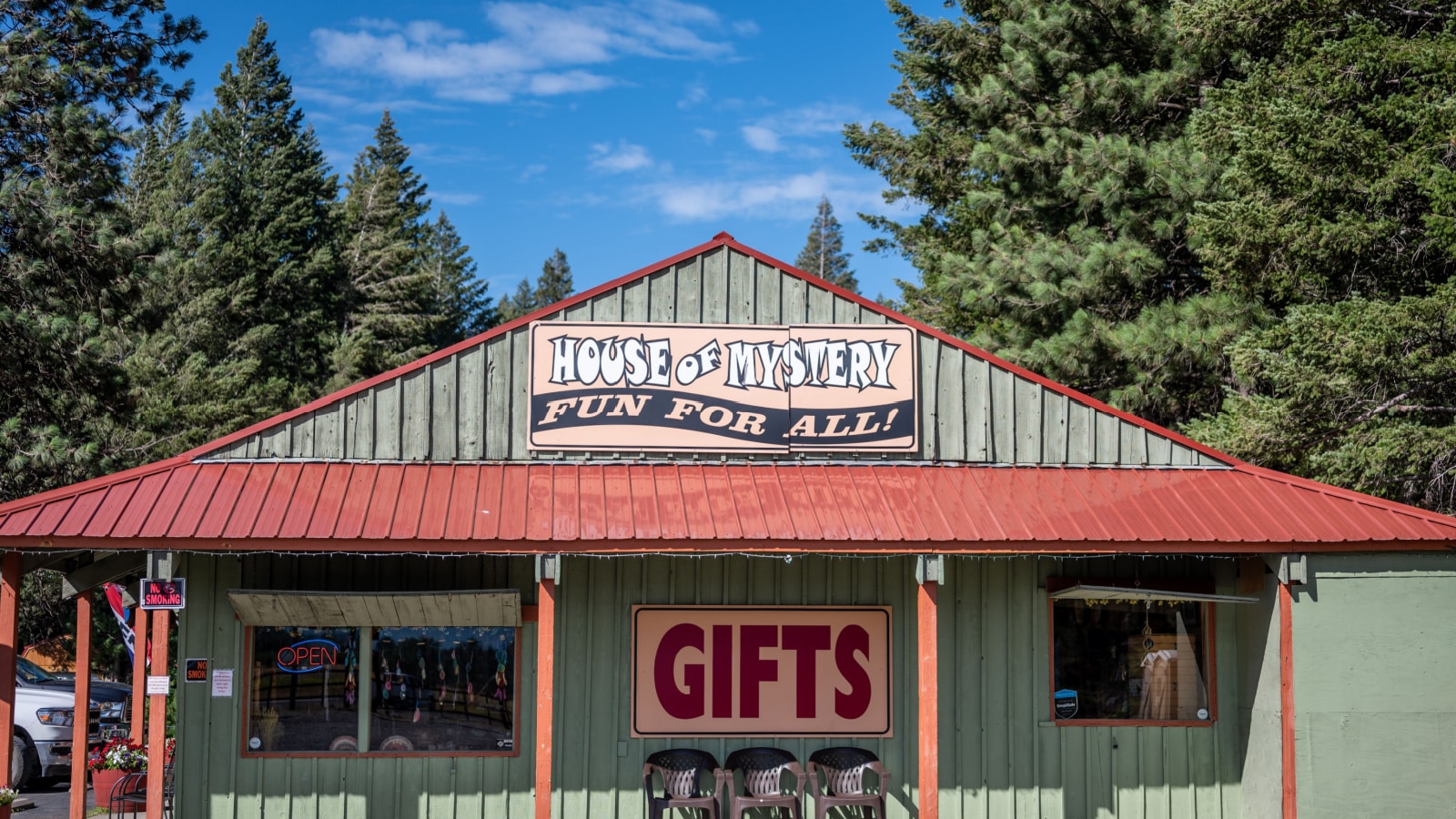 Columbia Falls, MT, USA - 8.2022 - Montana Vortex and House of Mystery