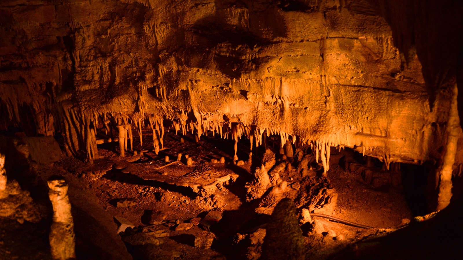 Frozen Niagara in Mammoth Cave National Park, Kentucky, USA. This national park is also UNESCO World Heritage Site since 1981.