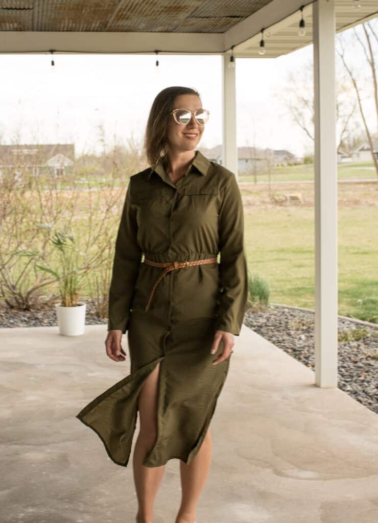 Maxi green shirt dress from LightintheBox