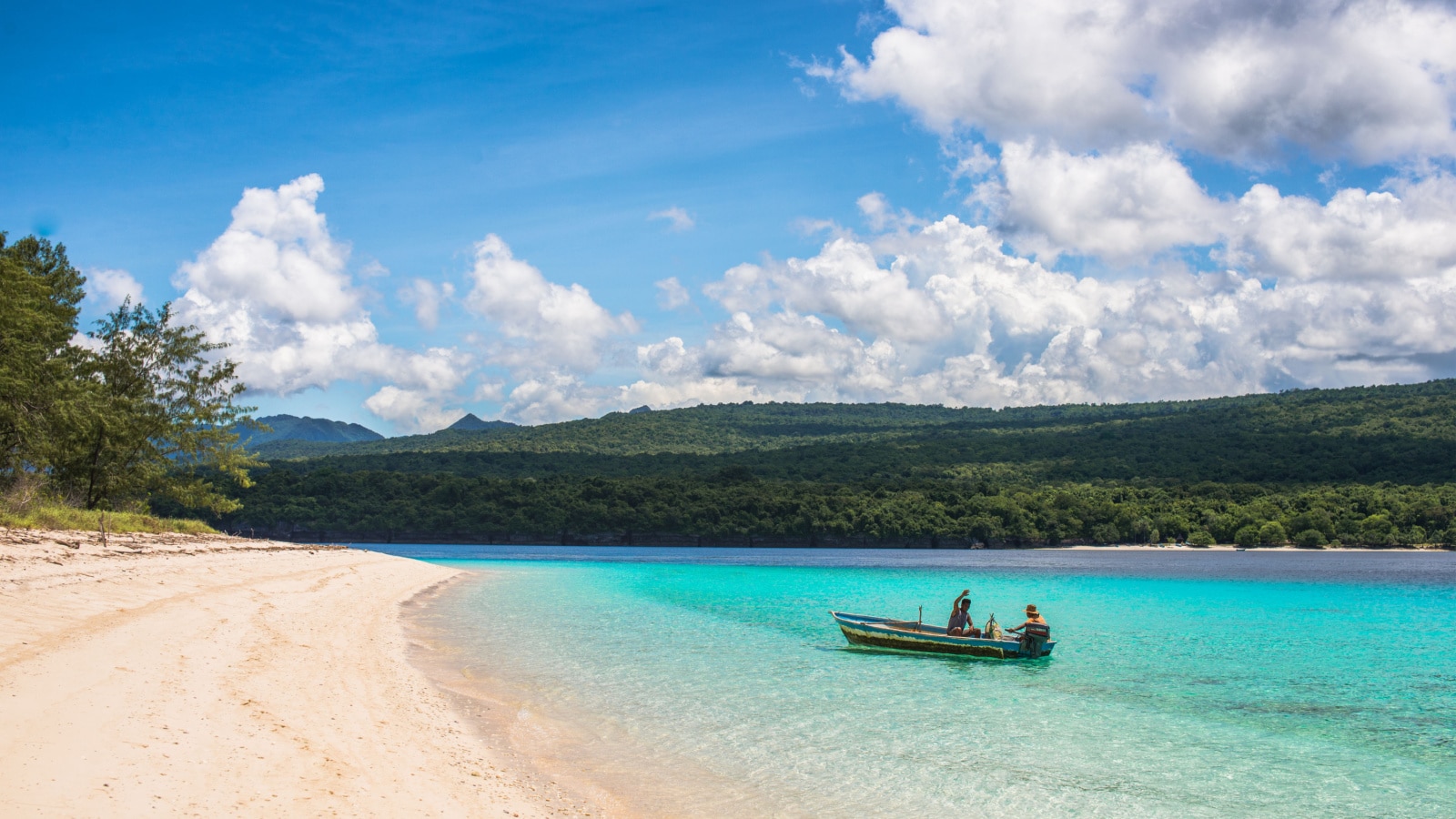 Jaco Island, Tutuala / Timor Leste - April 8 2018 : Fisherman boat in the water