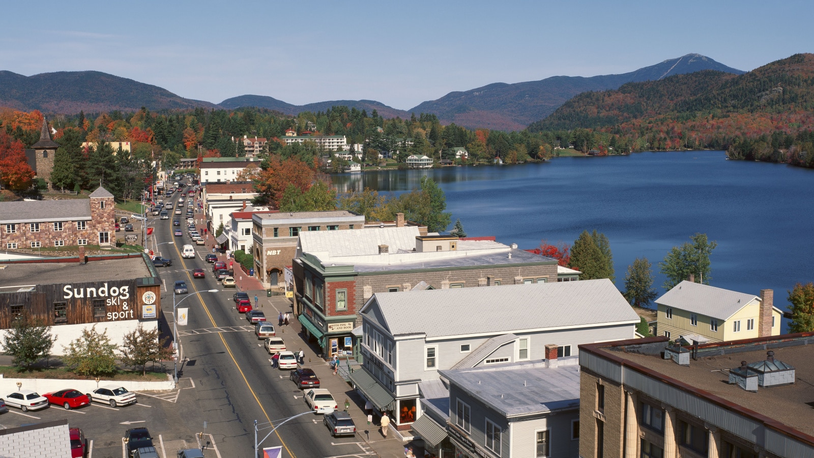 Town of Lake Placid In Autumn, New York