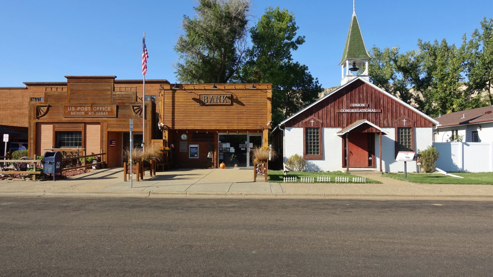 MEDORA, ND -12 SEP 2020- View of the main street in the historic town of Medora in North Dakota, United States.