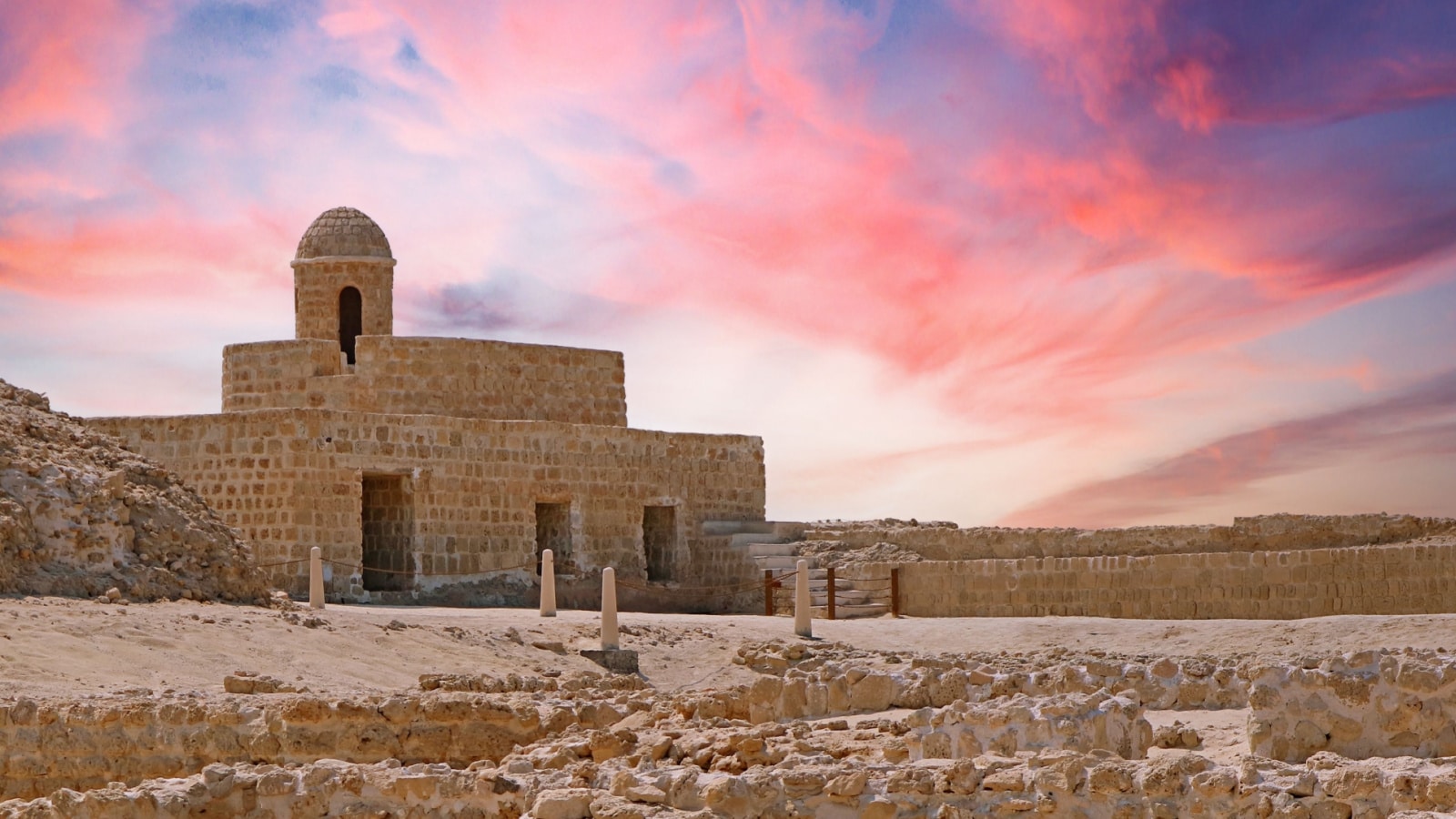 Remains of the Qal'at al-Bahrain Or the Portuguese Fort, UNESCO World Heritage Site in Manama, Bahrain