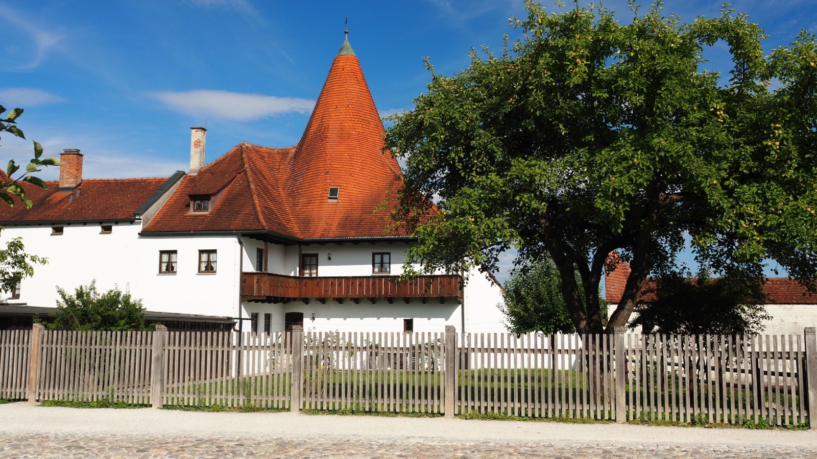 Burghausen, Germany - July 31, 2023: So-called Röhrenkehrerturm in the 5th forecourt of Burghausen Castle, the world's longest castle.