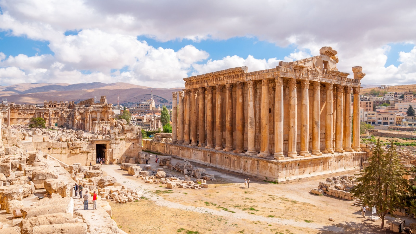 Bacchus temple at the Roman ancient ruins of Baalbek, Lebanon