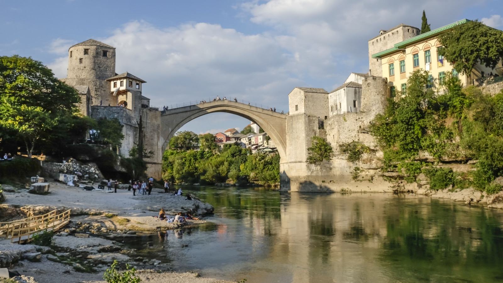 Mostar's Stari Most reflected in the river