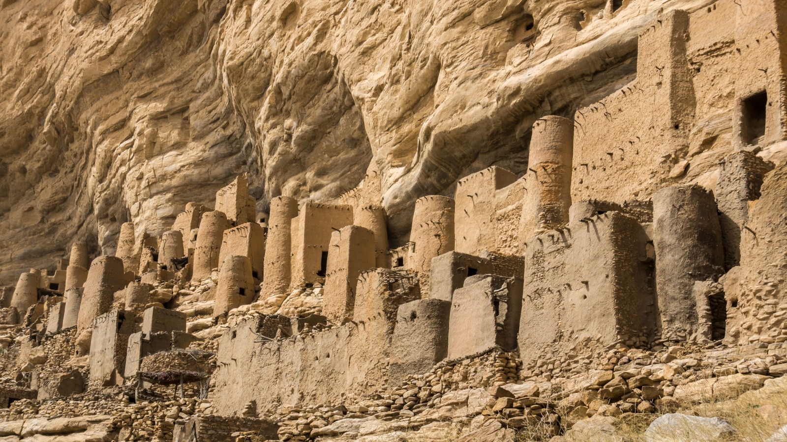 Dogon tombs in the Bandiagara Escarpment, Mali