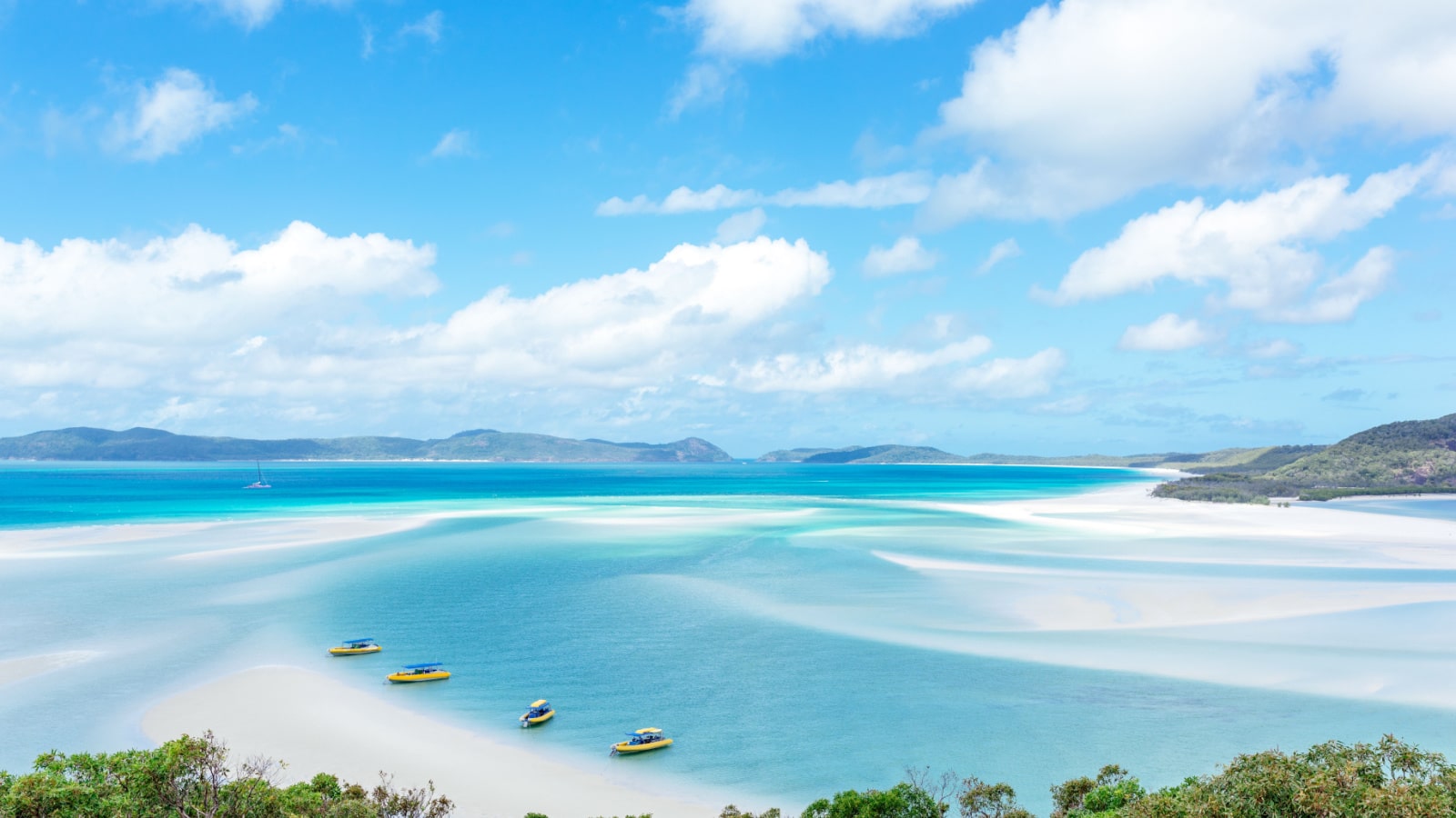 Whitehaven Beach is stretch along Whitsunday Island, Australia.