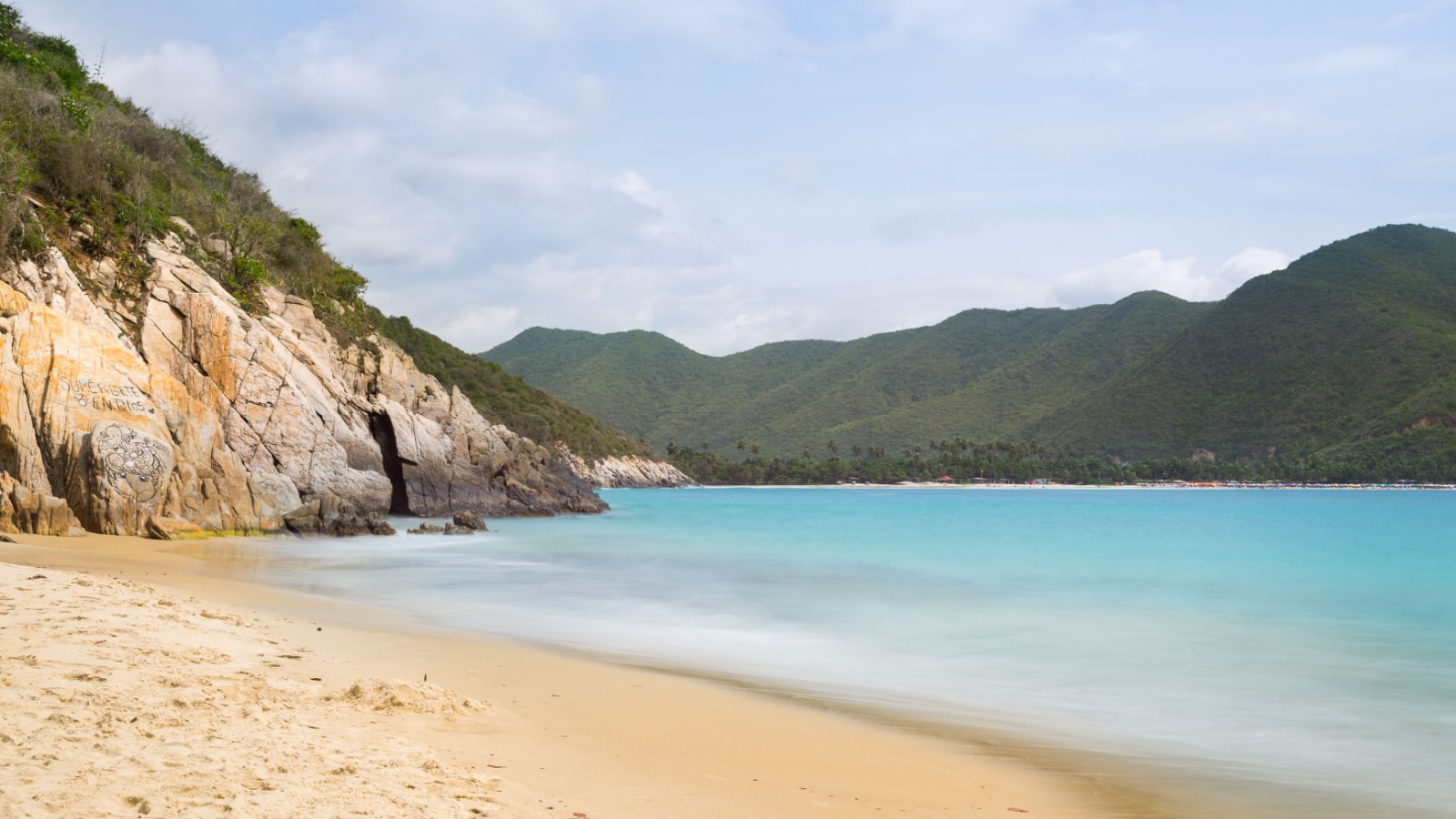 Catica Beach, Aragua, Venezuela - June 24, 2017: Catica Beach in a long exposure shot.