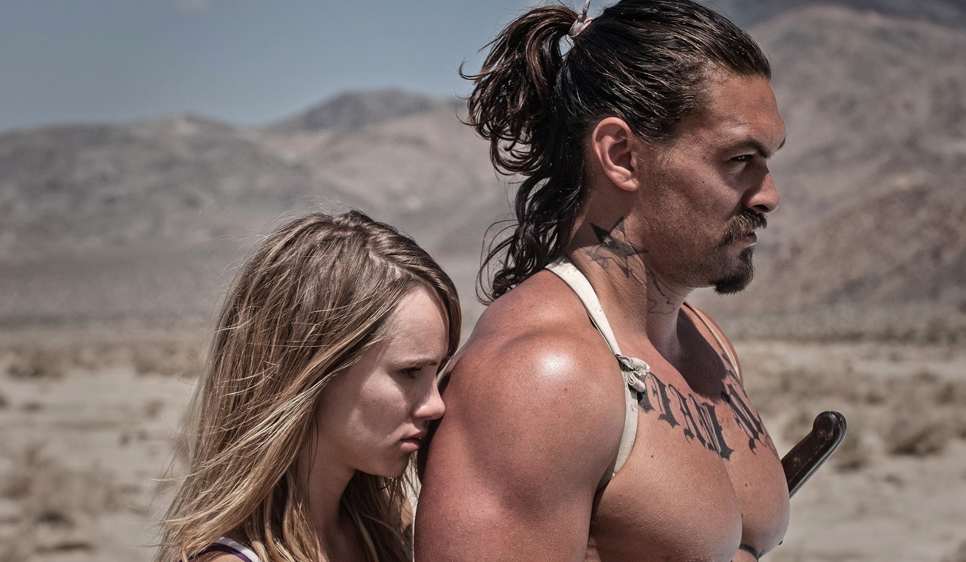 Jason Momoa and Suki Waterhouse in The Bad Batch (2016)