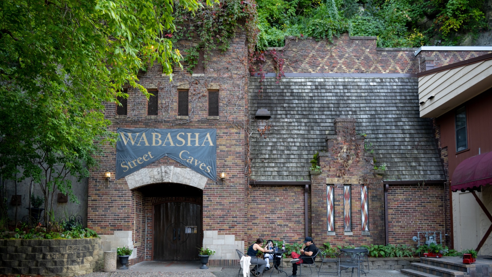 Saint Paul, MN - Sept 15 2022: Wabasha Street Caves entrance