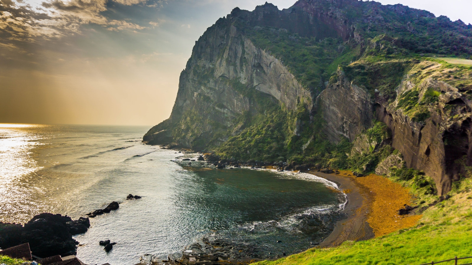 The Songaksan Mountain on Jeju Island in South Korea.